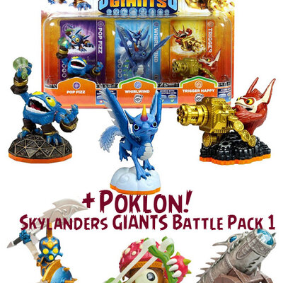 Skylanders GIANTS Triple Pack A + poklon Battle Pack 1 016733+016766