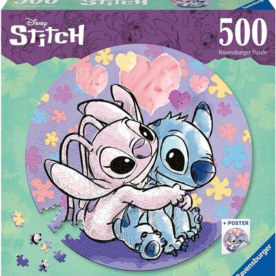 Puzzle 500 delova kružna Disney Stitch Ravensburger 17581