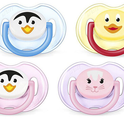 Avent Klasična cucla varalica 0-6 varalica Animal 2 kom.