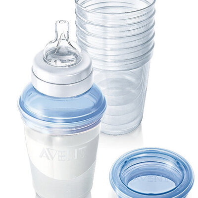 Avent Čašice Via 5 kom. za odlaganje izdojenog mleka i hrane 240ml