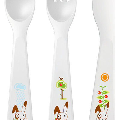 Avent Viljuška, kašika i nož za decu 18m+