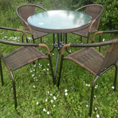 Garnitura Za Dvorište i Terasu Fidel3 - 4 Stolice i Sto sa Staklom