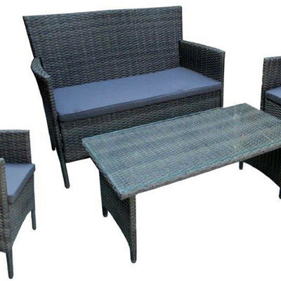 Ratan Garnitura Salzburg - 2 Fotelje, Dvosed i Sto