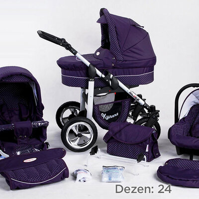 Kunert Kolica za bebe Silver Set 3u1 24