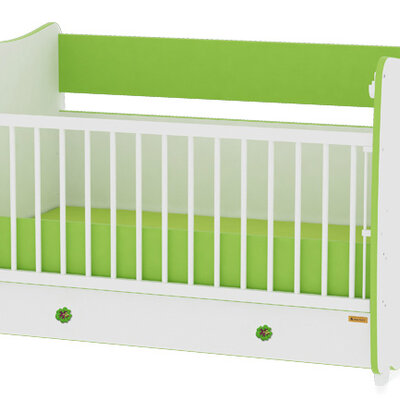 Lorelli Drveni krevetac za bebu 2u1 Dream White Green