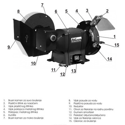 Kombinovani oštrač tocilo W-DS 150/200 72840090