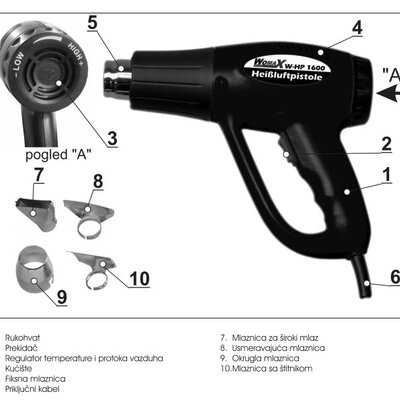 Pištolj za vreli vazduh W-HP 2000 74320000