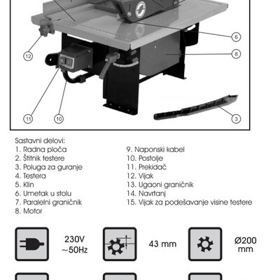 Stacionarna kružna testera W-TK 800  73580000