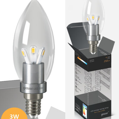 Štedljive LED sijalice 2 kom. Gauss E14 3W 220V 2700K HA103201103