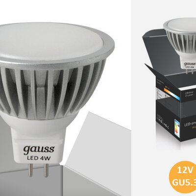 Štedljive LED sijalice 2 kom. Gauss MR16 GU5.3 4W 12V 2700K EB201505104
