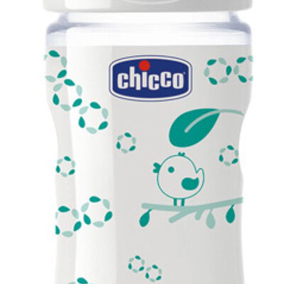 Chicco Staklena flašica sa kaučuk cuclom Well-Being 240ml  00070820310000