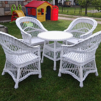 Garnitura od pletenog pruća Amrum White