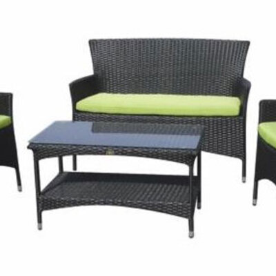 Wicker Ratan Garnitura Emona sa Zelenim Jastucima