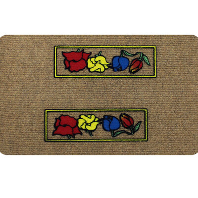 Otirač 40 x 60 Flock Četvrtasti krem Flowers