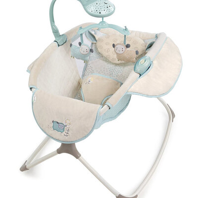 InGenuity by Bright Starts Kolevka - ležaljka za bebe sa projektorom, muzikom i vibracijom Moonlight In Lullaby Lamb
