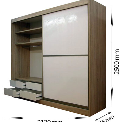 Klizni plakar Insert Gigant sa 2 krila i 4 fioke