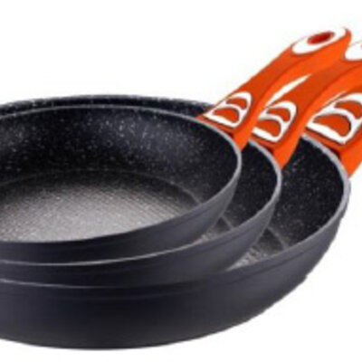 Bergner Tiganji sa mermernom oblogom - Set od 3 kom Renberg orange RB-1023-O