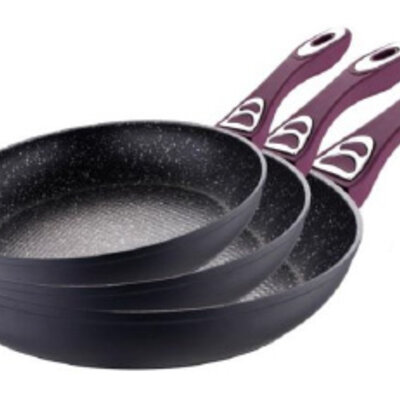 Bergner Tiganji sa mermernom oblogom - Set od 3 kom Renberg purple RB-1023-P