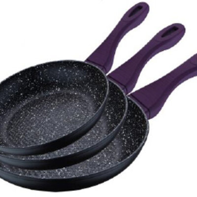 Bergner Tiganji sa mermernom oblogom - Set od 3 kom Renberg purple RB-1124-P