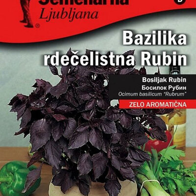 Seme za začinsko bilje 10 kesica - Bosiljak rubin - Ocimum basilicum Semenarna 1077