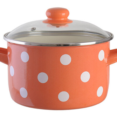 Metalac Duboka šerpa Novum sa poklopcem 20 cm narandžasta sa tufnama 147463