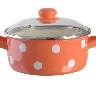 Metalac Plitka šerpa Novum sa poklopcem 16 cm narandžasta sa tufnama 147424