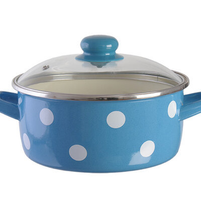 Metalac Plitka šerpa Novum sa poklopcem 24 cm plava sa tufnama 147544