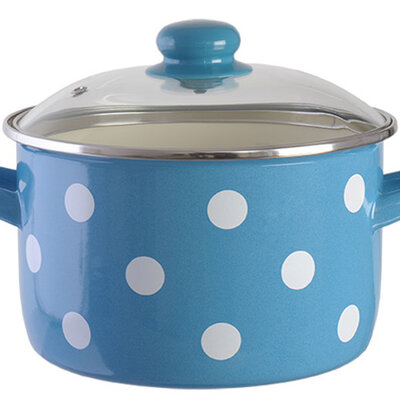 Metalac Duboka šerpa Novum sa poklopcem 20 cm plava sa tufnama 147461