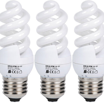 Štedljiva sijalica toplo bela 9W KFS9/27M 3 komada