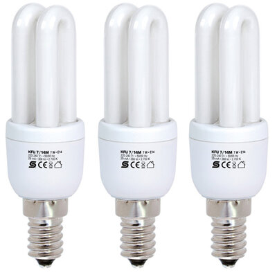 Štedljiva sijalica toplo bela 7W E14 KFU7/14M 3 komada