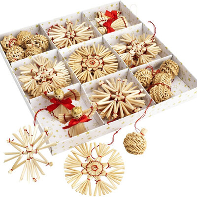 Novogodišnji i Božićni Slamnati Ukrasi za jelku Strawy