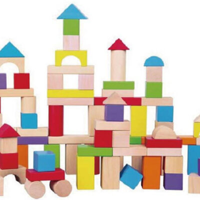 Drvene šarene kocke 100 kom