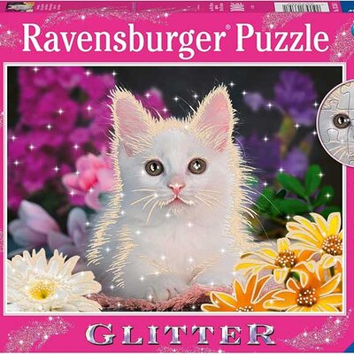 Puzzle slagalice Glitter 100XXL delova Belo mače Ravensburger 13358