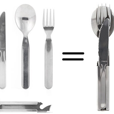 Kikkerland pribor za jelo na kampovanju 4 u 1 CD506