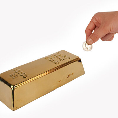 Kikkerland Kasica zlatna poluga PB17