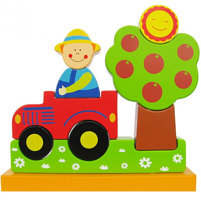 Drvene kocke sa magnetima 4Kids Zemljoradnik 22564