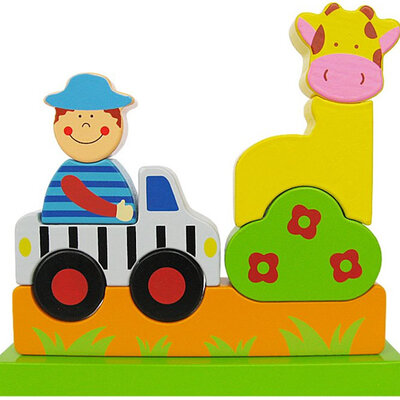 Drvene kocke sa magnetima 4Kids Safari 22564