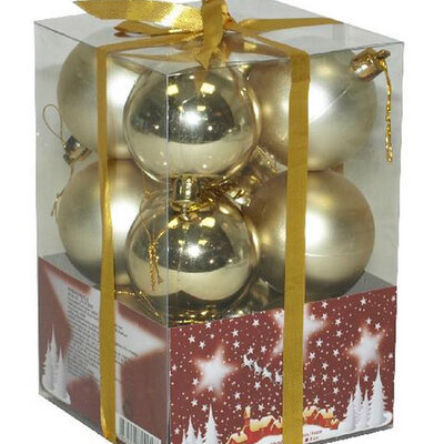 Novogodišnji ukrasi za jelku 12 zlatnih kugli 6cm