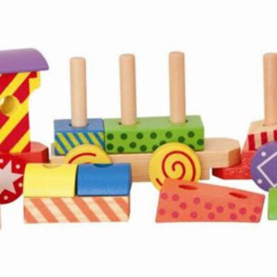 WoodyLand Šareni vozić sa kockama 91122