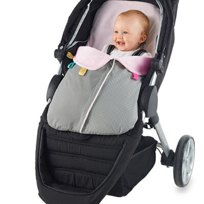 Taggies by Bright Starts Duboki zimski pokrivač za kolica i autosedište Pink Monkey