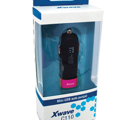 Auto punjač Xwave C110 USB 5V DC 1A ružičasti 021825
