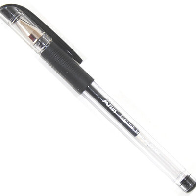 Gel olovka 0.6 mm sa gumenim gripom GA108900 crna 12 komada