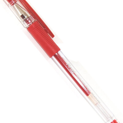 Gel olovka 0.6 mm sa gumenim gripom GA108900 crvena 12 komada
