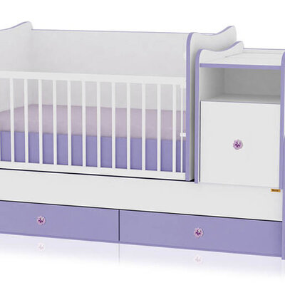 Lorelli Drveni krevetac Trend Plus White Violet