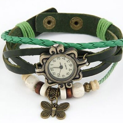 Ručni časovnik Vintage leptir green