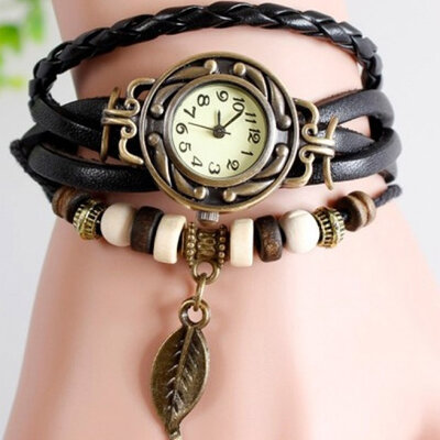 Ručni časovnik Vintage List Black