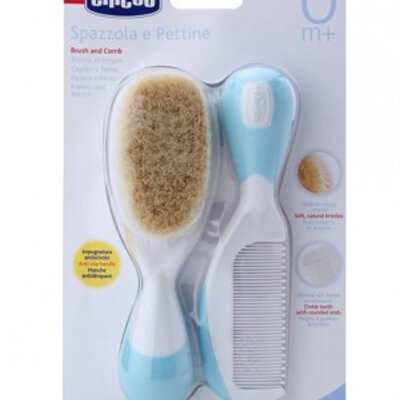 Chicco Češalj i četka od prirodne dlake, plava 00006569200000