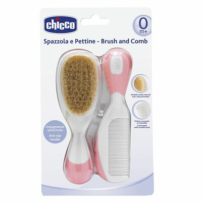 Chicco Češalj i četka od prirodne dlake, roze 00006569100000