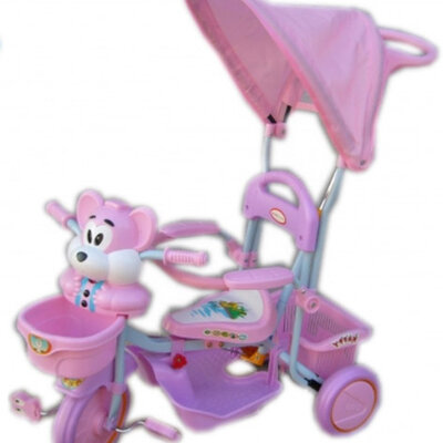 Tricikl guralica Meda sa zaštitom od Sunca TS4330 29913 roze