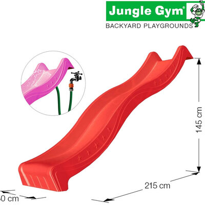 Vodeni Tobogan Spust 2.65 m - Jungle Gym Sa TUV Sertifikatom Red